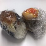 bonbons créatifs - さつまいも炊き込みご飯on味玉, 唐揚げマヨ握り