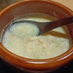 日本料理　伊せ吟 - 豆腐が溶けてスープが白くなりました