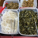 豊楽 - 辛味噌、ネギ味噌、なます、野沢菜漬け（だったかな？）どれを食べても美味しい！