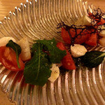 帆立とフルーツトマトのカプレーゼ