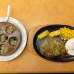 サイゼリヤ - ディアボラ風ハンバーグ\500+エスカルゴのオーブン焼き\400=\900