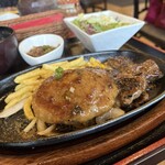 ステーキ&ハンバーグ 前田亭 - 料理写真:赤身サイコロステーキ&ハンバーグコンボ(レギュラー)