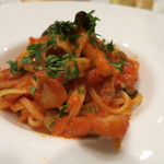 26年11月　赤エビとキノコのリングイネッテ