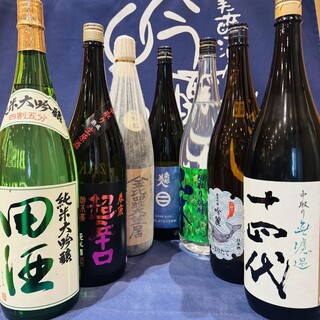 十四代、田酒、春鹿、風の森、みむろ杉など日本酒40銘柄以上