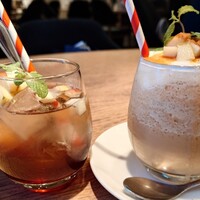 Tsuchi 農園野菜とチーズ料理 - アールグレイとリンゴのティーソーダ、シナモン香るりんごとキャラメルのカフェフランジェ②