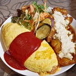 洋食屋 ぷてぃ あう゛ぃにょん - 料理写真:チキン南蛮とオムライス