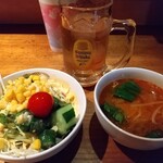 うまい魚とイタリアン yu-ma - サラダとスープとお茶