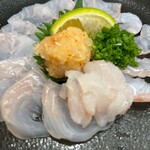 兎月亭 - 赤ハタの花造り(お客様提供)