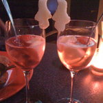 ペンギンのいるダイニングバー沖縄 - お通しのフルーツポンチ。かわええ。。