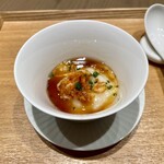 一碗水 - 八碟　かぶらとさつまいもと桜エビの大根餅