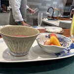 Refugeforestiere 五島 - 202508アミューズ・・ピクルスコルリンギ、西瓜の冷製スープ