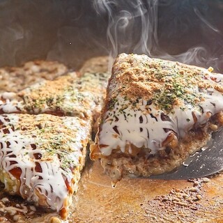 大和芋使用のふわふわお好み焼き◆牛すじコンニャク天がおすすめ