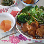 繚乱 - 焼大豆ミート定食と山芋納豆