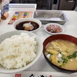 天麩羅処 ひらお - 料理写真:ごはん 味噌汁 天つゆ イカの塩辛