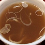 亀鶴庵 - 亀鶴庵 茅場町店 残った蕎麦汁に蕎麦湯を注いで、野菜天丼の汁として頂きます
