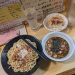 笑福〇わ 梅田店 - 注文：濃厚魚介つけ麺特盛---1,190円　＋野菜ちょい増し