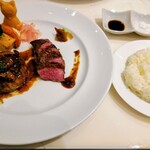 神戸牛洋食アモナ - 神戸牛ハンバーグ&ローストビーフ セット