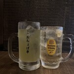 おちょぼ串 - 緑茶ハイ　角ハイボール