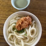 田村神社 日曜市うどん - うどん1玉(¥200)+イカ天(¥120)  合計¥320  激安！