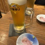水天宮前のやきとり屋さん - いつもの90分飲み放題！今日は、ビールで！