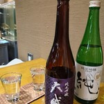 炉ノ鳥 - 鹿児島 天賦 純米吟醸 (一合) ¥1430、新潟 〆張鶴 純 純米吟醸 (一合) ¥1210