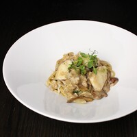 鱈と茸のアラクレーム　淡路製麵生パスタ