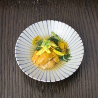 雲丹と菊菜のお浸し