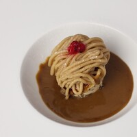 栗とクランベリーのシブースト　栗のポタージュ