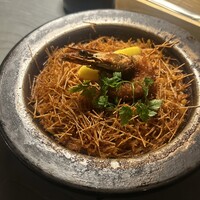 Jose Luis - 濃厚エビ出汁のフィデワ（パスタのパエリア）アイオリエスプーマ