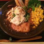 Guriru Do Rebun - 豆腐ハンバーグです。上には湯葉が