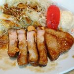 洋食屋 銀座ランプ亭 - トンテキセット1,500円（サラダ、みそ汁、コーヒー、デザート付き）