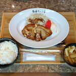 洋食屋 銀座ランプ亭 - トンテキセット1,500円（サラダ、みそ汁、コーヒー、デザート付き）