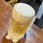 立ち飲み しろちゃん - 中　2杯目の中の量はジョッキ下星…少なめ