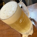 立ち飲み しろちゃん - 中の量増量…ジョッキ上星と下星の中間　約90ml