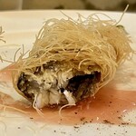 BISTRO H - おまかせコース7,000円、鮎のコンフィカダイフ揚げ