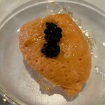 BISTRO H - おまかせコース7,000円、パプリカムース、ニシンの燻製卵アブルーガ