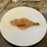 BISTRO H - おまかせコース7,000円、鮎のコンフィカダイフ揚げ