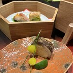 山荘 風の杜 - 炙り締め鯖寿司