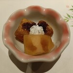 赤坂 鮨 天ぷら 祇園いわい - わらび餅とリンゴのコンポート