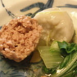 芋の子餅とうずらつみれ；アップ