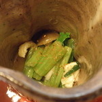 東京 芝 とうふ屋うかい - きのこ青菜浸し；アップ