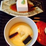 懐石 昇一楼 - ごま豆腐　鯛だしを使った茶碗蒸し