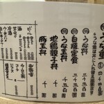 うなぎ 和友 - メニュー