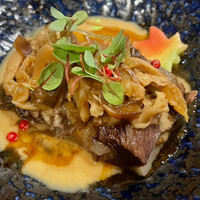 ほほ肉の酢橘味噌