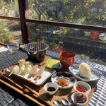 古民家Cafe&Beer 花やしき - 焼き団子、お餅、焼きこんにゃく、焼き結びの炉端コース