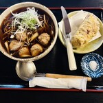 初代 伝五郎 - 秋刀魚つみれ蕎麦とさつまいもの天ぷら