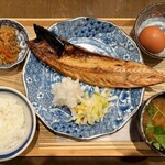 たけちゃん - 伴助鯖定食(ご飯少なめ) / 奥久慈の生卵