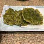 藁焼き鰹たたき明神丸 - 青さのりの天ぷら