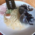 かみあり製麺 - 2025年9月　しじみ塩 しじみ増し＋日替りA（鶏の唐揚げ３ケ＋ごはん）　1050＋500円