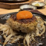 Sumibi Yakitori to Hitokuchi Gyoza TORA Tori YA Nanba Sennichimae Ten - Tsukune with Egg on Teppan
